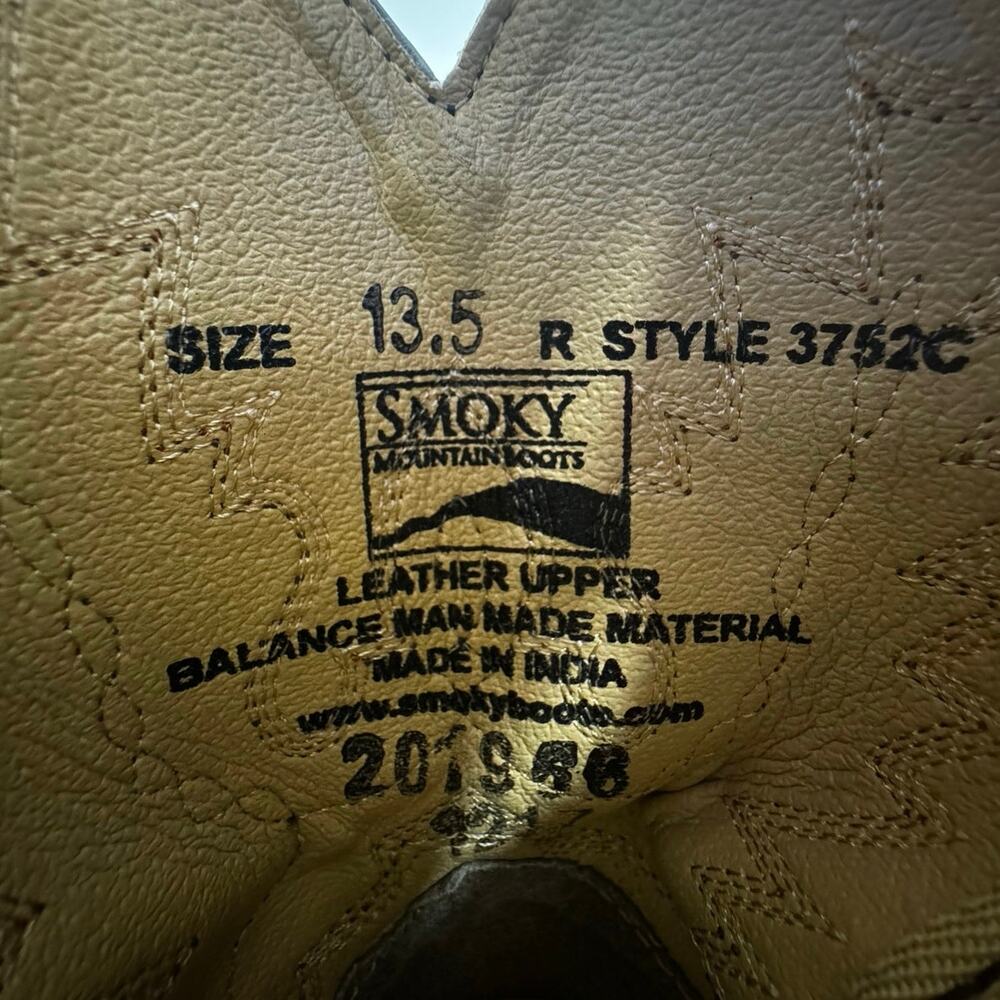 Smoky Mountain Youth Brown Ostrich Style 3752C Square Toe Cowboy Boots - Sz 13.5 - Picture 7 of 7